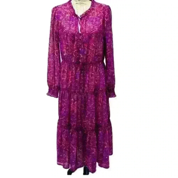 Beach Lunch Lounge Collection Med Long Sleeves Sheer Coverup Maxi Dress - Picture 2 of 16